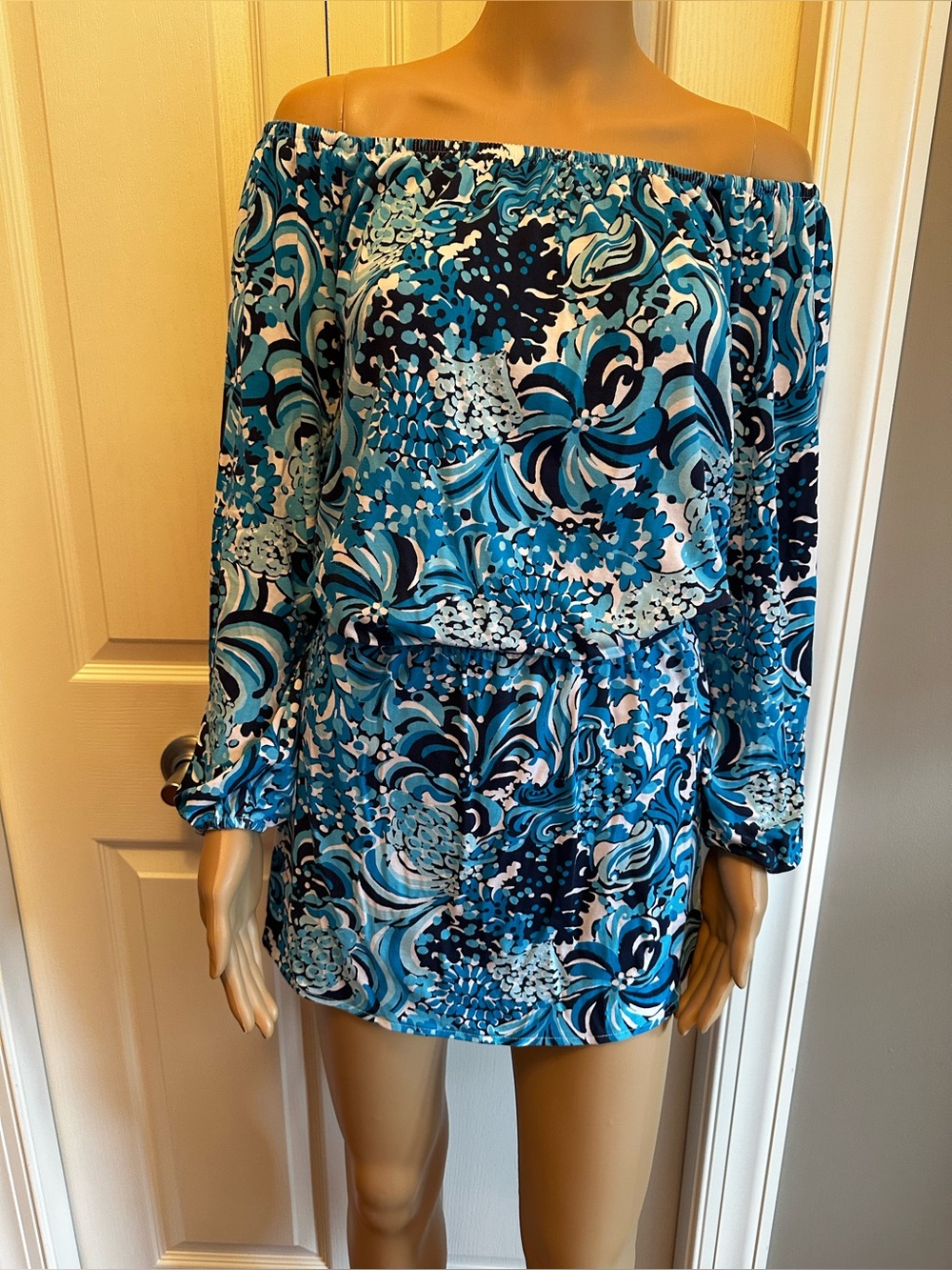 Lilly Pulitzer Romper in Blue Paisley Print